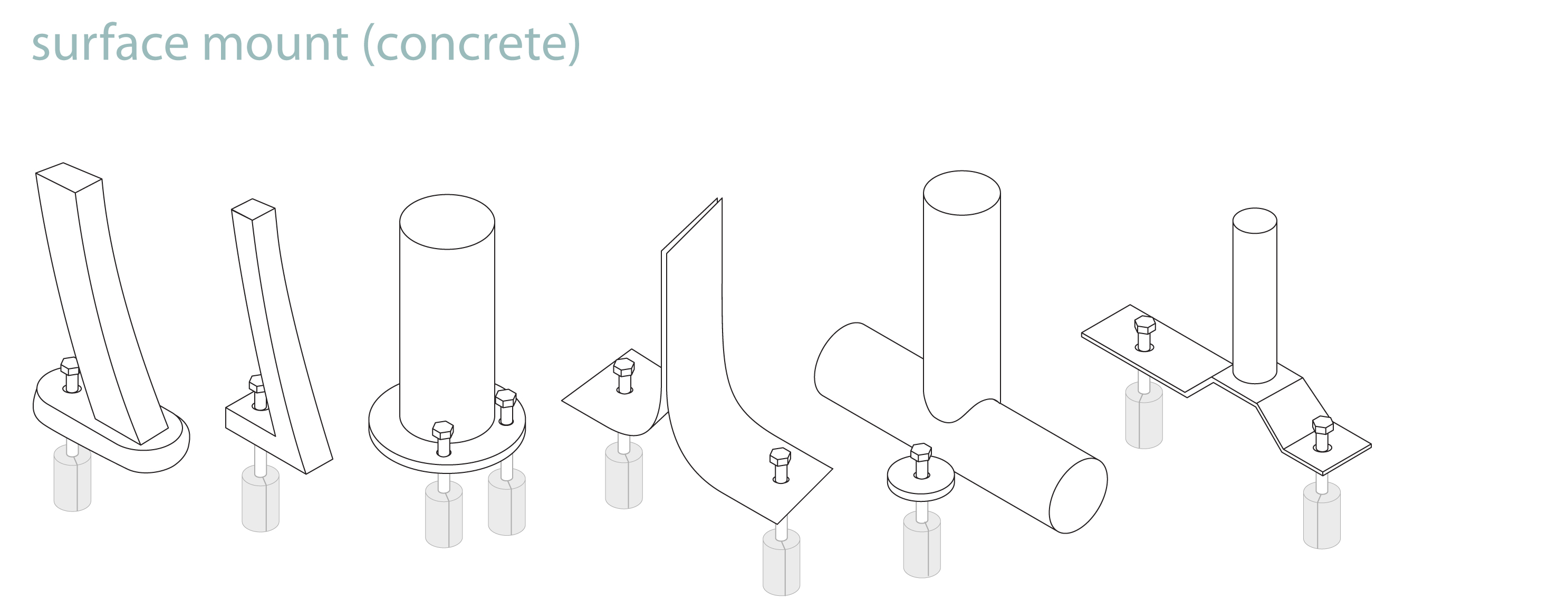 Surface mounted picnic tables