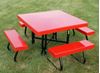 Picnic Tables 48" Square Fiberglass Picnic Table with Powder Coated
