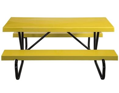 Picnic Tables 6 ft Rectangular Fiberglass Picnic Table with Bolted Galvanized Steel