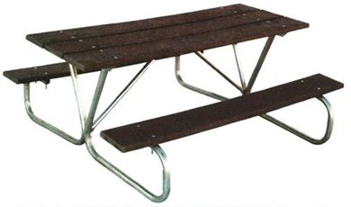 8 foot Rectangular Recycled Picnic Table