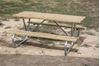 6 ft Rectangular Wooden Picnic Table with Bolted Galvanized Tube Frame