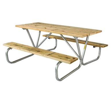 Commercial Rectangular Wooden Picnic Table