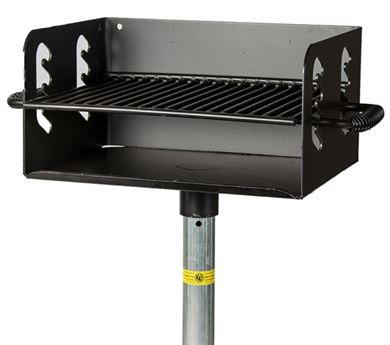 Picture of 300 Square Inch Park Grill with 2 3/8” Pedestal, In-ground Mount