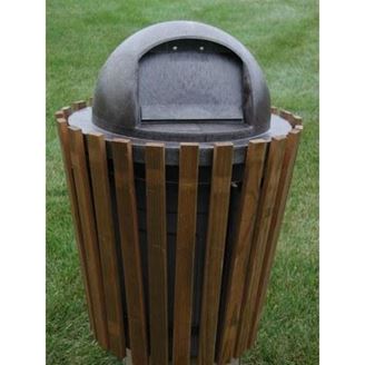 20 Gallon Trash Receptacle Pine with Steel Frame