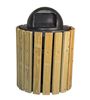 Picture of 32 Gal. Slatted In-Ground Mount Wooden Trash Receptacle