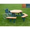 Wheelchair Accessible Hexagonal Picnic Table Recycled Plastic