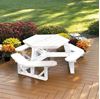 Hexagon Recycled Plastic White Picnic Table