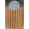 Picture of 32 Gal. Slatted In-Ground Mount Recycled Plastic Trash Receptacle