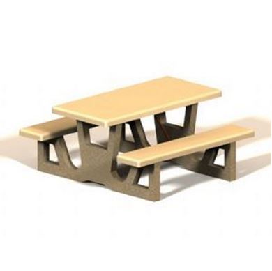 Concrete Rectangular Picnic Table