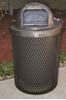 Picture of 32 Gallon Plastic Coated Expanded Metal Trash Receptacle with Liner and Dome Top