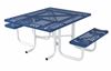 ADA Compliant Wheelchair Accessible Square Thermoplastic Steel Picnic Table Classic Style