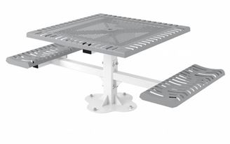 Square Thermoplastic Steel Picnic Table, Classic Style