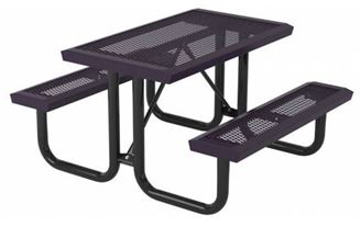 Rectangular Thermoplastic Steel Picnic Table Infinity Style