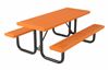Rectangular Thermoplastic Steel Picnic Table, Infinity Style