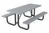 Rectangular Thermoplastic Steel Picnic Table Plasti-Plank Style