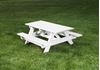 6 ft. White Recycled Plastic Picnic Table Rectangular