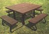 48" Square Plastisol Picnic Table with Galvanized Steel Frame