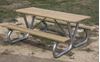 6 ft. Rectangular Wooden Picnic Table with Bolted Galvanized Frame