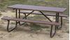6 ft Rectangular Recycled Plastic Picnic Table Welded Galvanized Steel