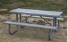 8 foot Rectangular Aluminum Picnic Table Galvanized Frame