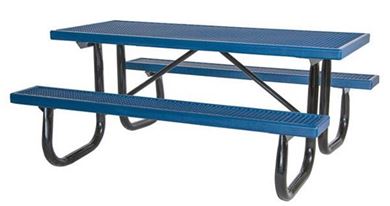 8 foot Rectangular Plastisol Picnic Table with Welded Galvanized Steel