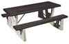 6 ft Rectangular Picnic Table with Thermoplastic Top and Concrete Legs