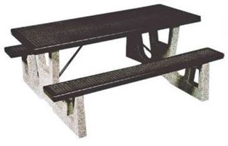 8 ft. Rectangular Picnic Table with Thermoplastic Top and Concrete Legs
