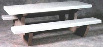 7 ft Concrete Rectangular Picnic Table Heavy Duty