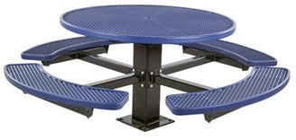 48" Round Plastisol Picnic Table with 6" Single Post Frame