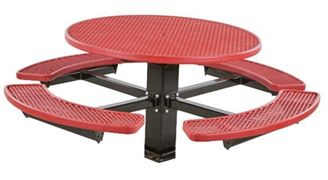 48" Round Plastisol Picnic Table with 6" Single Post Frame
