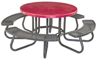 Round Picnic Table with Fiberglass Top and Plastisol Seats