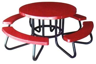 Picnic Tables 48" Round Fiberglass Picnic Tables with 4 attached seats