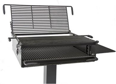 1368 Square Inch, Group Park Grill Welded Steel 6” Square Pedestal, Surface Mount