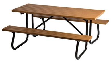 6 ft. Rectangular Windsor Select Recycled Plastic Picnic Table with Attached Benches