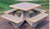 36" Concrete Square Picnic Table with Bolted Concrete Frame