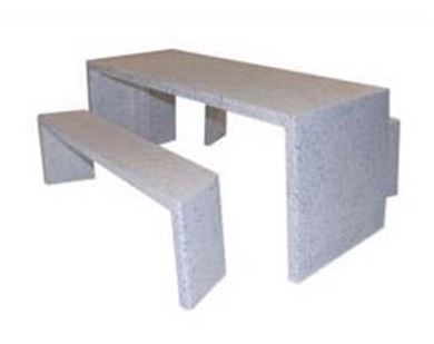 Rectangular Concrete Picnic Table Seats 6 Adults