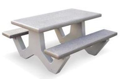 5 ft. Rectangular Concrete Picnic Table with Bolted Concrete Frame