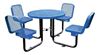 thermoplastic picnic table with back blue