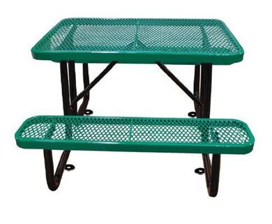 4 Ft. Rectangular Thermoplastic Picnic Table, Portable or Surface Mount