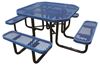 46" Octagonal Expanded Metal Thermoplastic Picnic Table, Portable or Surface Mount