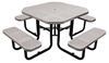 46" Octagonal Perforated Thermoplastic Picnic Table, Portable or Surface Mount