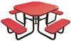 46" Octagonal Perforated Thermoplastic Picnic Table, Portable or Surface Mount