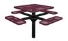 46" Single Post Thermoplastic Expanded Metal Square Picnic Table, Inground Mount
