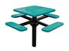 46" Single Post Thermoplastic Perforated Square Picnic Table Inground Mount
