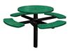 46" Single Post Thermoplastic Perforated Metal Round Picnic Table