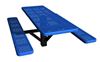 4 Ft. Single Post Perforated Thermoplastic Steel Rectangular Picnic Table, InGround Mount