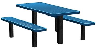 4 Ft. Thermoplastic Steel Rectangular Picnic Table, Inground Mount	EditDelete