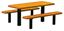 4 Ft. Permanent Mount Perforated Steel Thermoplastic Rectangular Picnic Table, Inground Mount