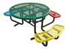 46" ADA Wheelchair Accessible Round Expanded Metal Children's Picnic Table, Portable, 215 lbs.