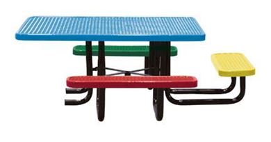 46" ADA Wheelchair Accessible, Square Expanded Metal Children's Picnic TableS